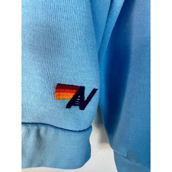 Aviator Nation Glitter Heart Relaxed Crew Sky Blue Medium - Picture 5 of 6